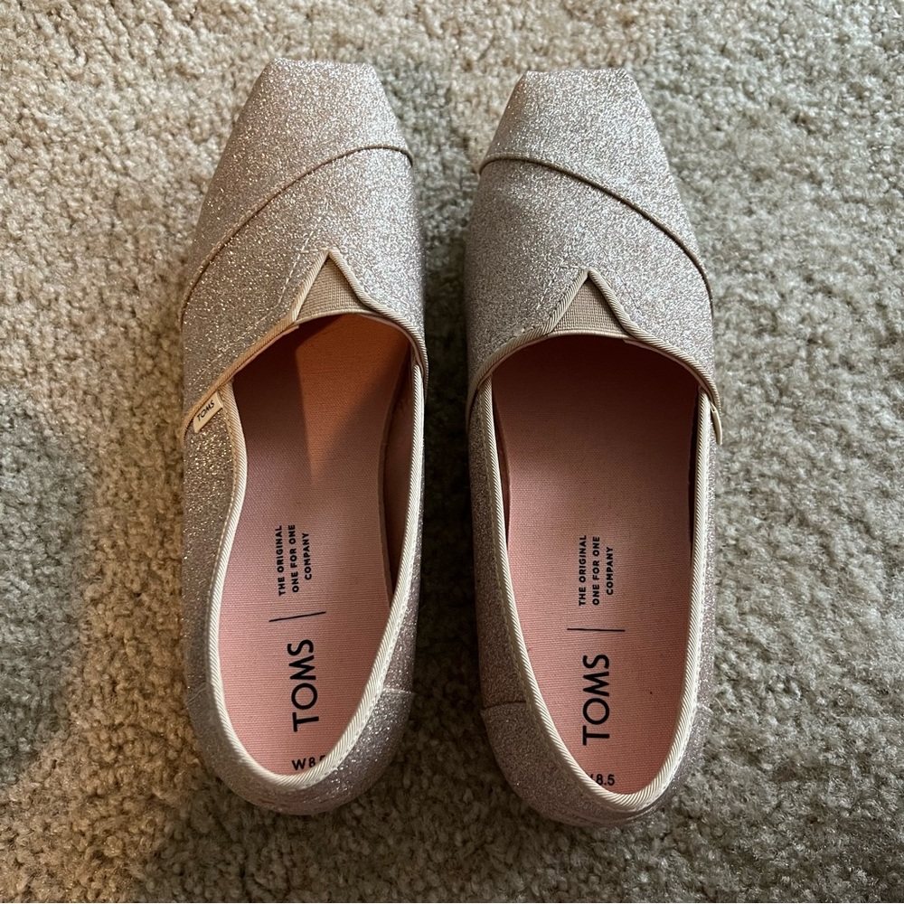 Champagne Gold Ortholite Toms WORN ONCE